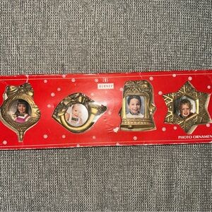 Burnes Of Boston Photo Insert Christmas Ornaments Set Of 4